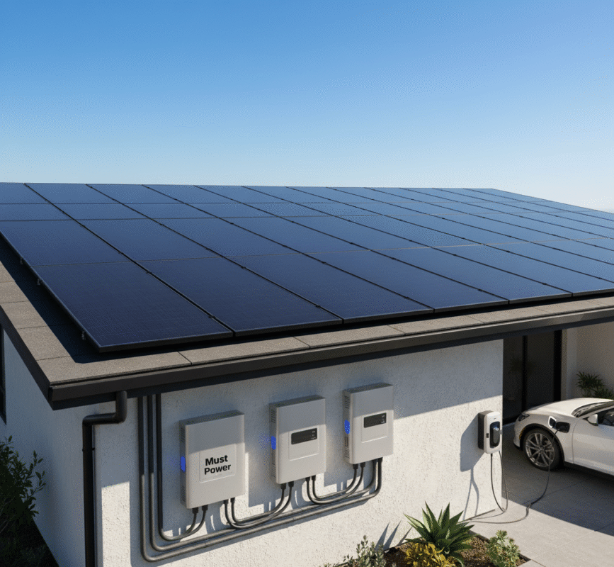 solar panels and inverters